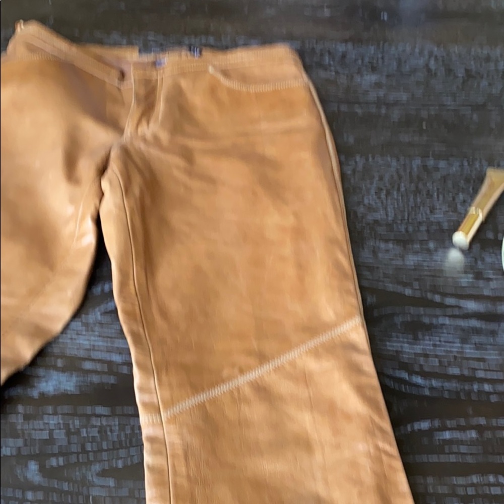 Lamb skin brown leather pants